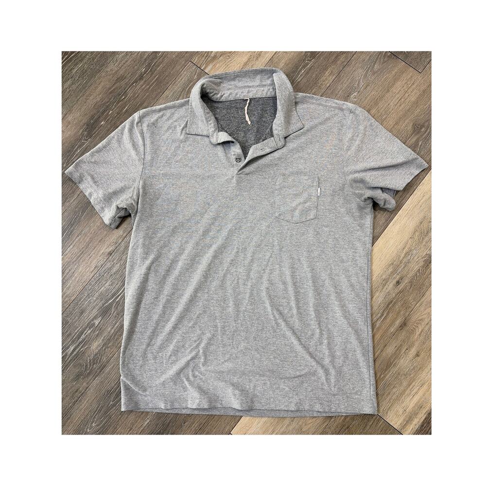 Vuori Polo Shirt Mens XL Gray Short Sleeve Performance Casual Pocket